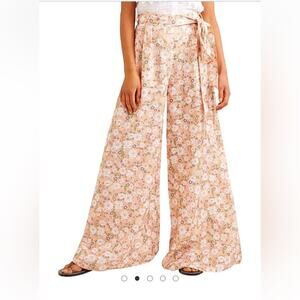 MIGUELINA Elaina Secret Garden Linen Wide Leg Pants XS